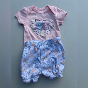Disney Stitch Pink and Light Blue Diaper Cover Set